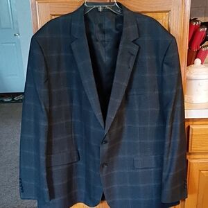 Jones Of NY Men's  Dark Navy Checkered Blazer NWOT